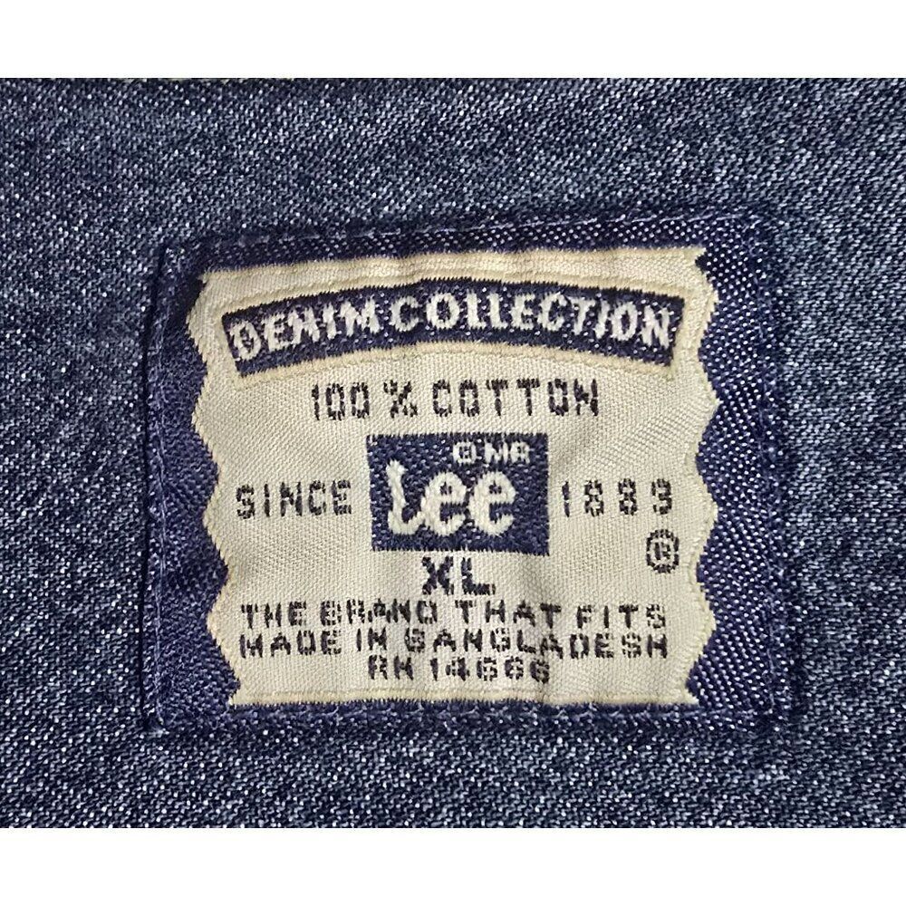 Lee Denim Collection Blue Button-Up With a Logo outdoor lumberjack western boho - Picture 6 of 6